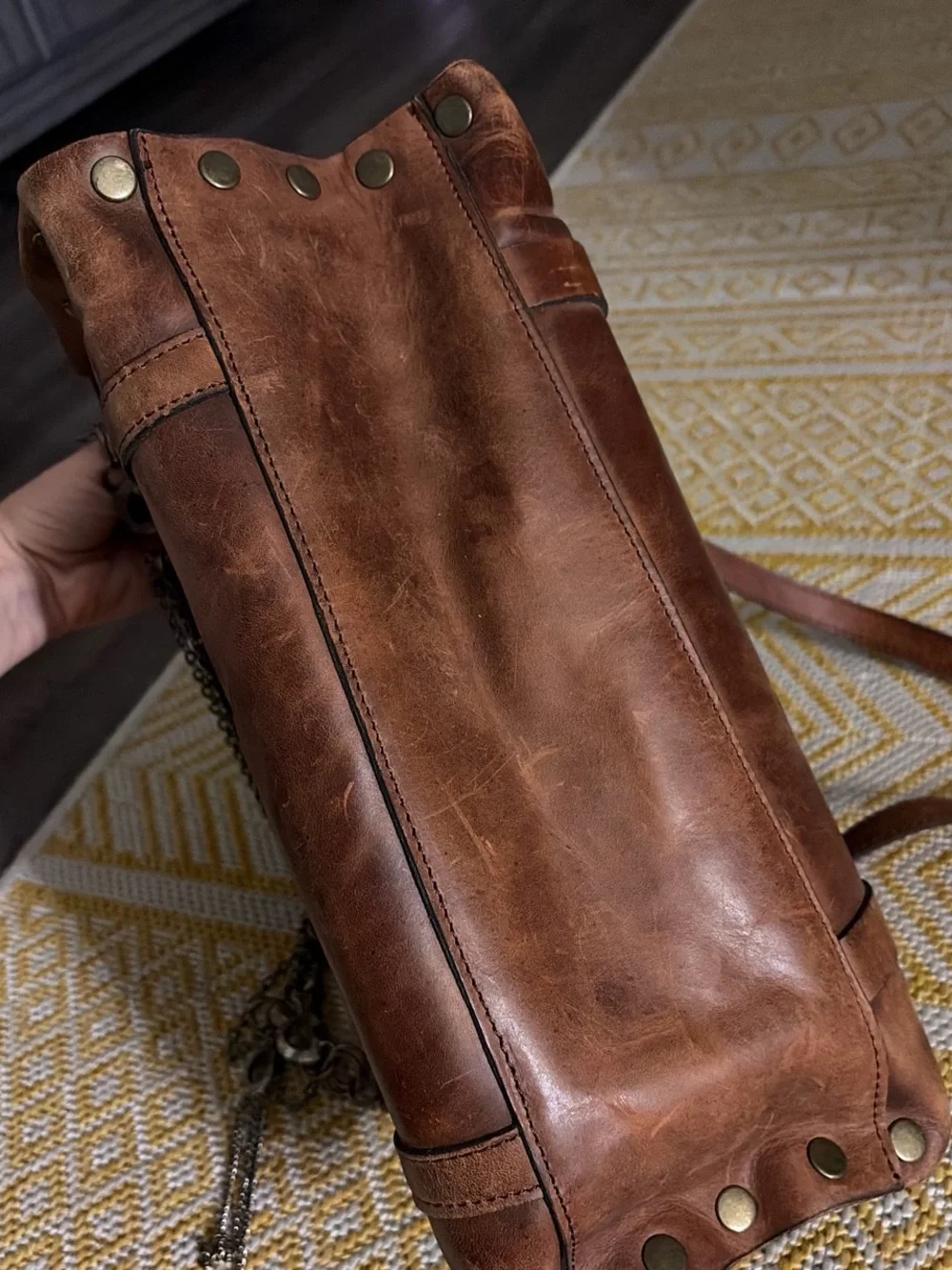 Patricia Nash brown leather shoulder bag